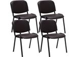 Set Di 4 Sedie Per Visitatori - Sedie Beurs - Comoda Seduta Trapuntata. Colore: Marrone