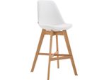 Sgabello Da Bar - High Pall - Design Estetico, Comfort Ed Eleganza | Colore: Bianco | Colore Abbigliamento: Naturale
