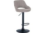 Sgabello Moderno - Sgabello - Altezza Regolabile, Girevole A 360° E Rivestimento In Tessuto | Colore: Grigio | Colore Base: Nero