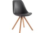 Sedia Per Visitatori - Sedia Per Ospiti - Elevato Comfort, Pelle Finta E Legno Di Faggio/Quercia | Colore Abbigliamento: Naturale Colore: Nero