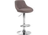 Sgabello Moderno In Tessuto - Sgabello - Girevole A 360° Con Alzata A Gas | Colore: Taupe | Colore Base: Cromo