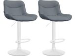 Set Di 2 Sgabelli Da Bar - Sgabello - Comfort Ergonomico, Regolabile In Altezza | Colore: Grigio | Colore Base: Bianco