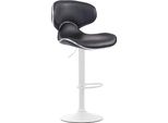 Sgabello Da Bar Moderno - Sgabello - Seduta Comoda E Regolabile In Altezza Con Poggiapiedi | Colore: Nero | Colore Base: Bianco
