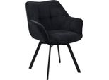 Sedia Da Pranzo In Corda, Girevole, Di Facile Manutenzione - Sedia Da Pranzo Dal Design Moderno | Colore: Nero