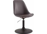 Sedia Da Pranzo In Pelle Finta - Sedia Moderna - Regolabile In Altezza E Girevole A 360° | Colore: Marrone | Colore Base: Nero