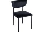 Sedia Da Pranzo In Velluto - Seduta Imbottita - Elevato Comfort Di Seduta, Struttura In Metallo Nero | Colore: Nero