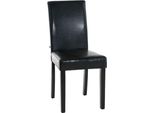 Sedia Da Pranzo In Pelle Finta - Sedia Da Pranzo - Comodo Schienale Alto, Design Di Facile Manutenzione | Colore: Nero | Colore Base: Nero