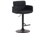 Sgabello Da Bar Di Design Con Rivestimento In Tessuto - Girevole A 360° - Regolabile In Altezza - Seduta Confortevole | Colore: Nero | Colore Base: Nero