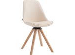 Sedia Girevole Per Visitatori - Sedia Per Riunioni - Look Esclusivo, Pelle Finta E Legno | Colore Abbigliamento: Naturale Colore: Crema