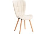 Sedia Da Pranzo - Sedia Da Cucina - Seduta Confortevole, Pelle Finta E Legno Colore: Crema