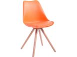 Sedia Per Visitatori Kunstleer - Sedia Per Riunioni - Seduta Confortevole | Colore: Arancione | Colore Abbigliamento: Naturale