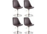 Set Di 4 Sedie Da Pranzo In Pelle Finta - Sedie - Design Moderno, Seduta Confortevole. Colore: Marrone | Colore Base: Cromo