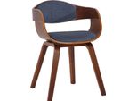 Sedia Moderna Per Visitatori - Sedia Per Ospiti - Design Confortevole E Di Facile Manutenzione | Colore: Noce/Blu