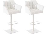 Set Di 2 Sgabelli Da Bar - Sgabelli Alla Moda - Regolabili In Altezza Per Il Massimo Comfort Di Seduta | Colore: Bianco | Colore Base: Bianco