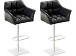 Set Di 2 Sgabelli Da Bar - Sgabelli Alla Moda - Regolabili In Altezza Per Il Massimo Comfort Di Seduta | Colore: Nero | Colore Base: Bianco