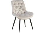 Sedia Da Sala Da Pranzo, Poltrona In Velluto, Elevato Comfort Di Seduta - Look Senza Tempo, Colore: Grigio