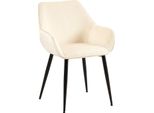Sedia Da Pranzo - Lusso Confortevole - Robusta Struttura In Metallo | Colore: Crema | Materiale: Morbido