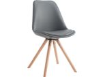 Sedia Da Pranzo In Pelle Finta - Sedia Da Cucina - Design Confortevole E Moderno | Colore Abbigliamento: Naturale Colore: Grigio
