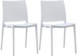 Set Di 2 Sedie Da Giardino - Patio - Impilabili E In Plastica Resistente Ai Raggi Uv | Colore: Bianco
