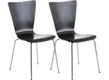 Set Di 2 Sedie Per Visitatori - Sedute Ergonomiche Impilabili - Seduta Confortevole | Colore: Nero