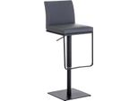 Sgabello Da Bar In Pelle Finta - Sgabello Multifunzionale - Regolabile E Girevole Per Un Comfort Ottimale | Colore: Grigio | Colore Base: Nero
