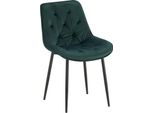 Sedia Da Pranzo Moderna - Sedia Da Cucina - Elevato Comfort Di Seduta - Rivestimento In Velluto | Colore: Verde