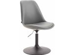 Sedia Da Pranzo In Ecopelle - Sedia Moderna - Altezza Regolabile E Girevole A 360° | Colore: Grigio | Colore Base: Nero