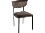 Sedia Da Pranzo In Velluto - Seduta Imbottita - Elevato Comfort Di Seduta, Struttura In Metallo Nero | Colore: Marrone