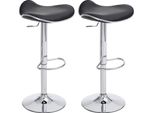Set Di 2 Sgabelli Da Bar - Sgabello Alto Da Bar - Regolabile In Altezza E Girevole A 360° | Colore: Nero