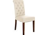 Sedia Da Pranzo In Velluto - Sedia Da Pranzo - Elevato Comfort Di Seduta, Poliestere Di Facile Manutenzione | Colore: Crema | Materiale: Polvere