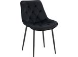 Sedia Da Pranzo Moderna - Sedia Da Cucina - Elevato Comfort Di Seduta - Rivestimento In Velluto | Colore: Nero