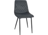 Sedia Da Pranzo In Velluto - Sedia Comfort - Comfort Metallo Nero Opaco