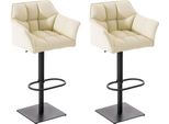 Set Di 2 Sgabelli Da Bar - Sgabelli Alla Moda - Regolabili In Altezza Per Il Massimo Comfort Di Seduta | Colore: Crema | Colore Base: Nero
