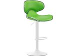 Sgabello Da Bar Moderno - Sgabello - Seduta Comoda E Regolabile In Altezza Con Poggiapiedi | Colore: Verde | Colore Base: Bianco