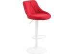 Sgabello Moderno In Tessuto - Sgabello - Girevole A 360° Con Elevazione A Gas | Colore: Rosso | Colore Base: Bianco