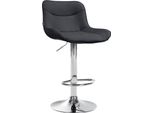 Sgabello Da Bar In Pelle Finta - Sgabello Di Design - Comfort Ergonomico, Regolabile In Altezza | Colore: Nero | Colore Base: Cromo
