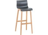 Sgabello Da Bar - Sgabello Alto - Comfort Di Seduta Ergonomico, Polipropilene E Faggio. Colore Del Legno: Grigio