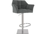 Sgabello Da Bar Grigio - Sgabello Da Bar - Comfort Regolabile Ed Ergonomico - Accenti In Acciaio Inox