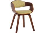 Sedia Moderna Per Visitatori - Sedia Per Ospiti - Design Confortevole E Di Facile Manutenzione | Colore: Noce/Verde Chiaro