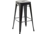 Sgabello Da Bar Dal Design Industriale - Robusto Metallo - Impilabile E Di Facile Manutenzione | Colore: Nero