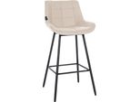 Sgabello Moderno - Sgabello - Seduta Comoda, Velluto O Pelle Finta, Base Robusta | Colore: Crema | Materiale: Pelle Finta