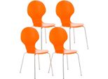 4X Sedia Ergonomica Impilabile - Sedia Per Visitatori - Design Salvaspazio | Colore: Arancione