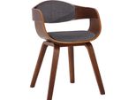 Sedia Per Visitatori Moderna - Sedia Per Ospiti - Design Confortevole E Di Facile Manutenzione | Colore: Noce/Grigio Chiaro