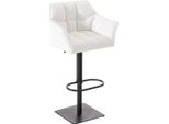 Sgabello Da Bar Moderno - Sedia Elegante - Girevole E Regolabile A 360° | Colore: Bianco | Colore Base: Nero