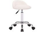 Sgabello Da Lavoro Ergonomico - Sedia Girevole - Comfort Regolabile In Altezza, Ideale Per L'ufficio E Il Salone. Colore: Bianco