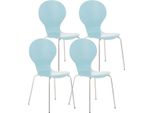 4X Sedia Ergonomica Impilabile - Sedia Per Visitatori - Design Salvaspazio | Colore: Azzurro