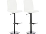 Set Di 2 Sgabelli Da Bar In Pelle Finta - Sgabello - Regolabile In Altezza E Girevole A 360°