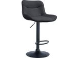 Sgabello Da Bar In Pelle Finta - Sgabello Di Design - Comfort Ergonomico, Regolabile In Altezza | Colore: Nero | Colore Base: Nero
