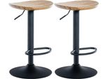 Set Di 2 Sgabelli Da Bar - Sedili - Regolabili In Altezza, Legno | Colore: Naturale