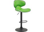 Sgabello Da Bar Moderno - Sgabello - Seduta Comoda E Regolabile In Altezza Con Poggiapiedi | Colore: Verde | Colore Base: Nero